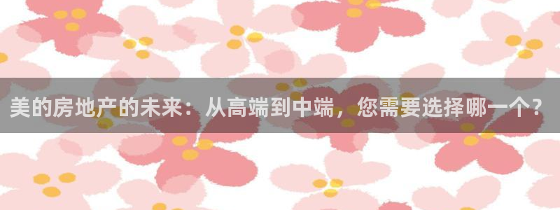 新宝5为啥开：美的房地产的未来：从高端到中端，您需要选择哪一