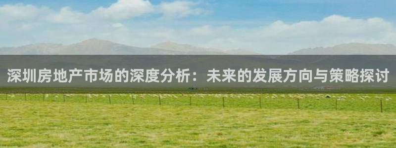 新宝5黑彩：深圳房地产市场的深度分析：未来的发展方向与策略探