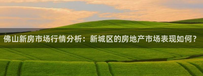 新宝5：佛山新房市场行情分析：新城区的房地产市场表现如何？