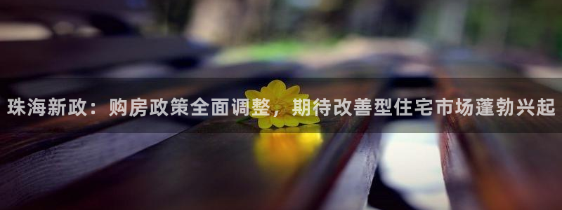 新宝5为啥开：珠海新政：购房政策全面调整，期待改善型住宅市场