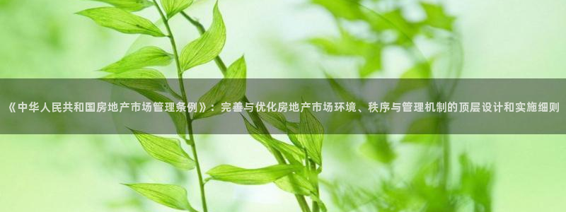 新宝 5测速：《中华人民共和国房地产市场管理条例》：完善与优