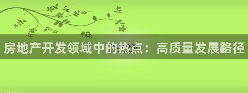 新宝5官网：房地产开发领域中的热点：高质量发展路径