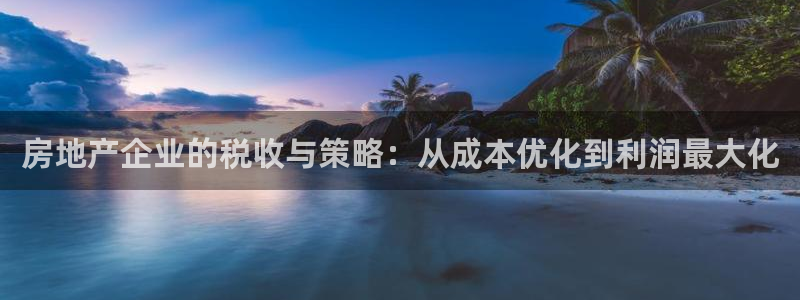 新宝5挂机：房地产企业的税收与策略：从成本优化到利润最大化