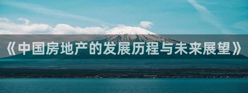 新宝5代理注册：《中国房地产的发展历程与未来展望》