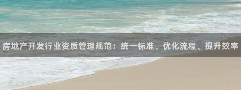 新宝5测试：房地产开发行业资质管理规范：统一标准、优化流程、
