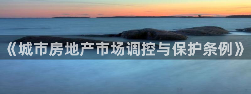 新宝5黑彩：《城市房地产市场调控与保护条例》