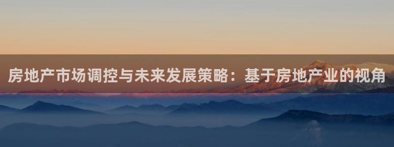 新宝5下载注册：房地产市场调控与未来发展策略：基于房地产业的