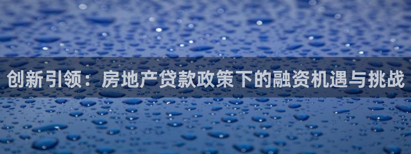 新宝5下载注册：创新引领：房地产贷款政策下的融资机遇与挑战